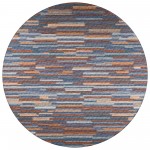 Indoor/Outdoor Sedona SN8 Denim Washable 4' x 4' Round Rug