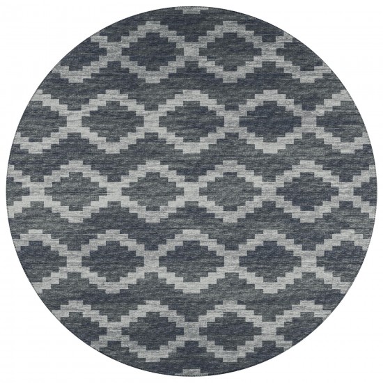 Indoor/Outdoor Sedona SN9 Midnight Washable 4' x 4' Round Rug