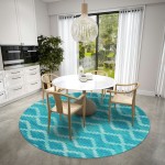 Indoor/Outdoor Sedona SN9 Poolside Washable 4' x 4' Round Rug