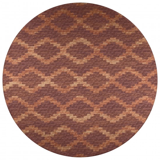 Indoor/Outdoor Sedona SN9 Spice Washable 6' x 6' Round Rug