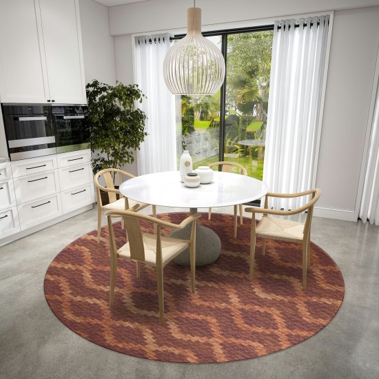 Indoor/Outdoor Sedona SN9 Spice Washable 6' x 6' Round Rug