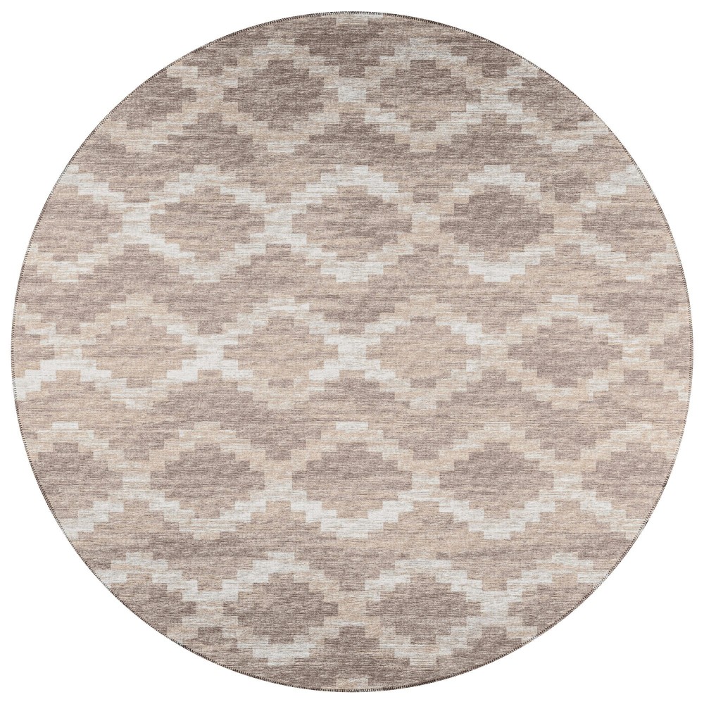 Indoor/Outdoor Sedona SN9 Taupe Washable 4' x 4' Round Rug