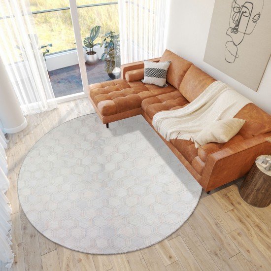 Indoor/Outdoor Stetson SS1 Linen Washable 6' x 6' Round Rug