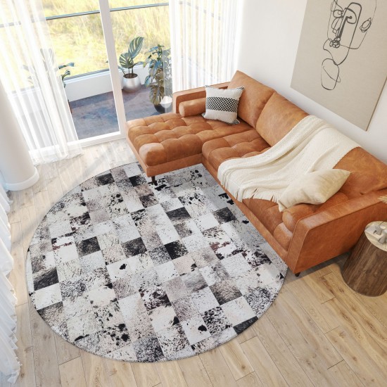 Indoor/Outdoor Stetson SS10 Marble Washable 4' x 4' Round Rug