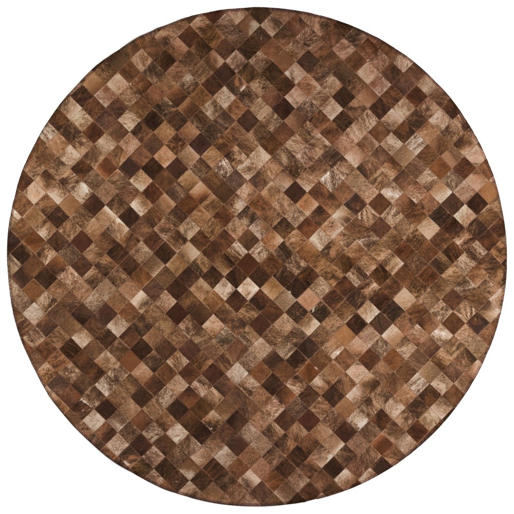 Indoor/Outdoor Stetson SS2 Bison Washable 4' x 4' Round Rug