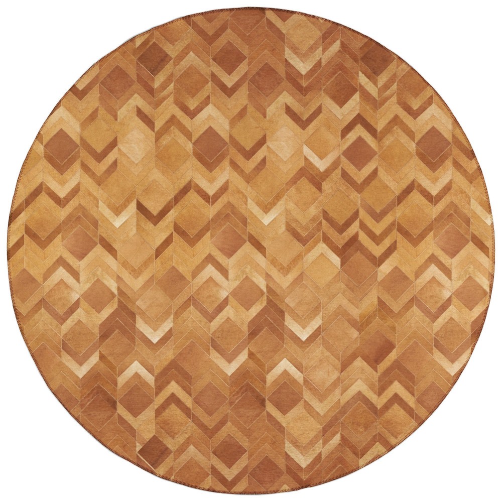 Indoor/Outdoor Stetson SS5 Spice Washable 4' x 4' Round Rug