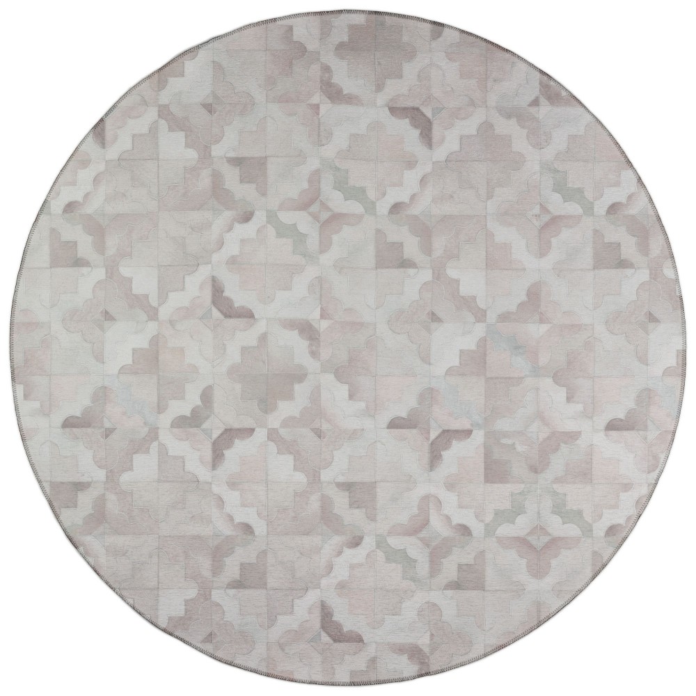 Indoor/Outdoor Stetson SS8 Linen Washable 4' x 4' Round Rug