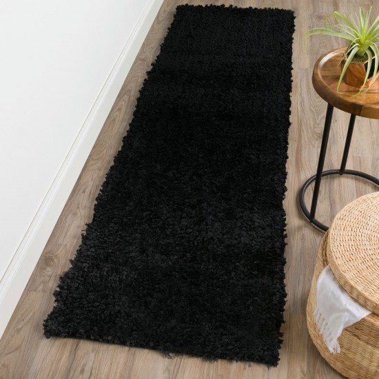 Utopia UT100 Black 2'3" x 7'6" Runner Rug