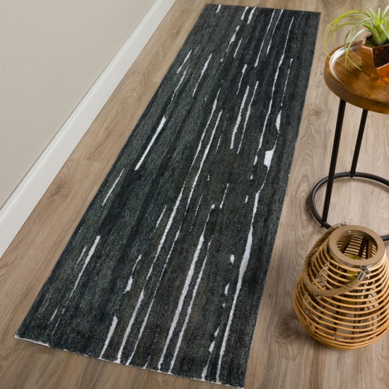 Vibes VB1 Black 2'3" x 7'6" Runner Rug