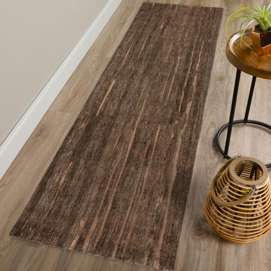 Vibes VB1 Chocolate 2'3" x 7'6" Runner Rug