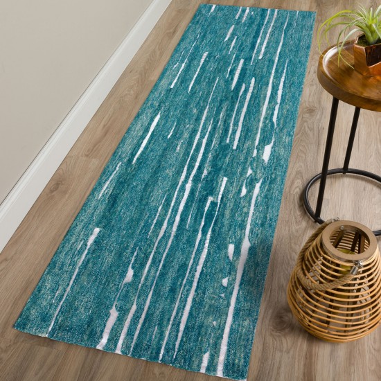 Vibes VB1 Teal 2'3" x 7'6" Runner Rug