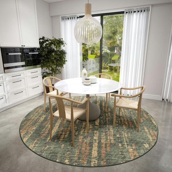 Winslow WL6 Olive 6' x 6' Round Rug