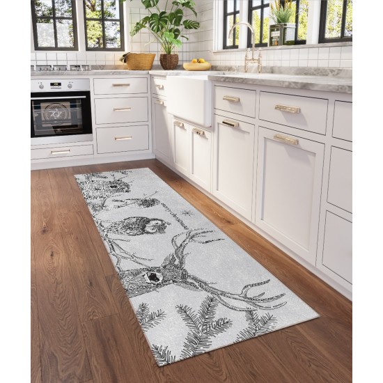 Indoor/Outdoor Wonderland WN10 Flannel Washable 2'3" x 7'6" Rug