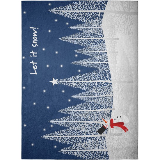 Indoor/Outdoor Wonderland WN12 Navy Washable 30" x 46" Rug