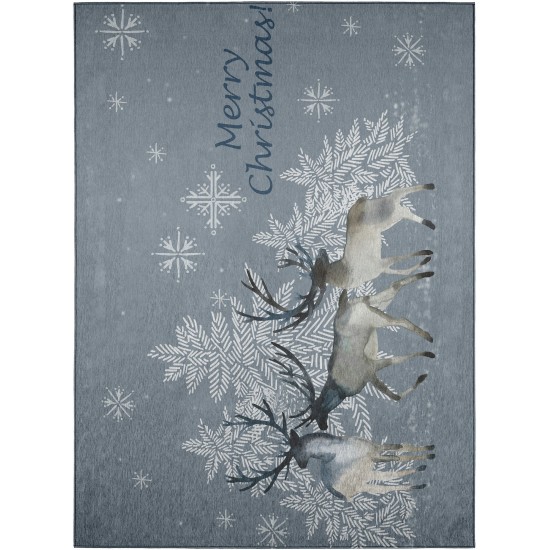 Indoor/Outdoor Wonderland WN2 Grey Washable 5' x 7'6" Rug