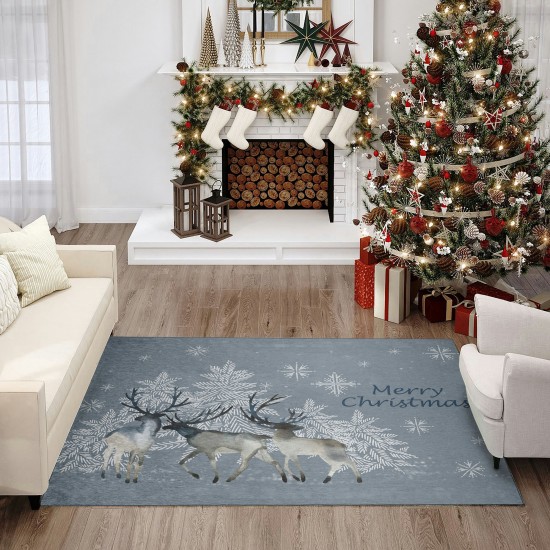 Indoor/Outdoor Wonderland WN2 Grey Washable 5' x 7'6" Rug