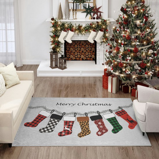 Indoor/Outdoor Wonderland WN5 Silver Washable 3' x 5' Rug