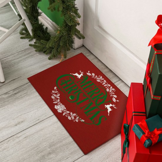 Indoor/Outdoor Wonderland WN6 Red Washable 1'8" x 2'6" Rug