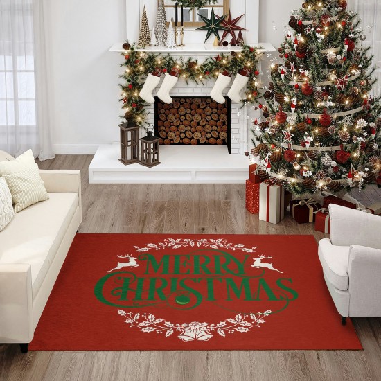 Indoor/Outdoor Wonderland WN6 Red Washable 30" x 46" Rug