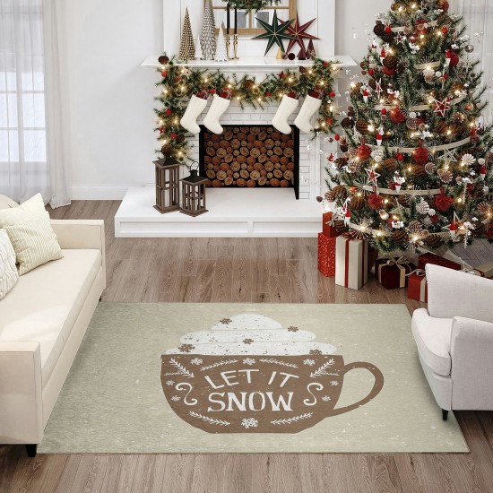 Indoor/Outdoor Wonderland WN7 Beige Washable 3' x 5' Rug