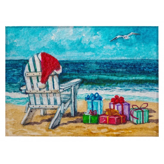 Indoor/Outdoor Wonderland WN9 Ocean Washable 1'8" x 2'6" Rug