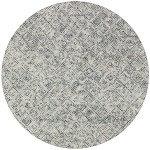 Zoe ZZ1 Charcoal 4' x 4' Round Rug