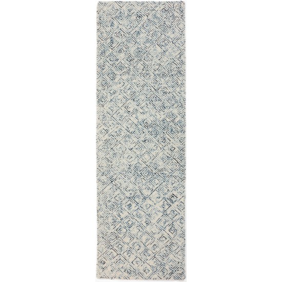 Zoe ZZ1 Navy 2'3" x 7'6" Runner Rug