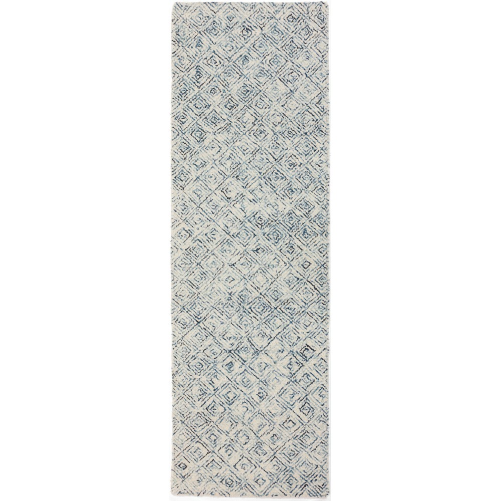 Zoe ZZ1 Navy 2'6" x 12' Runner Rug