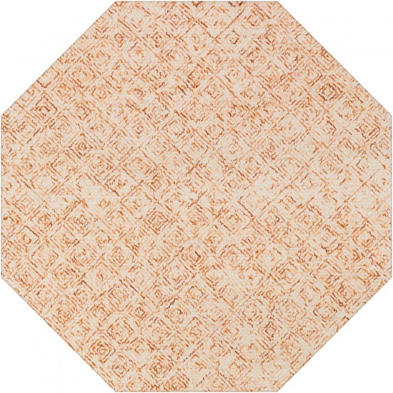 Zoe ZZ1 Orange 4' x 4' Octagon Rug