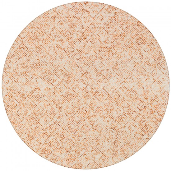 Zoe ZZ1 Orange 4' x 4' Round Rug