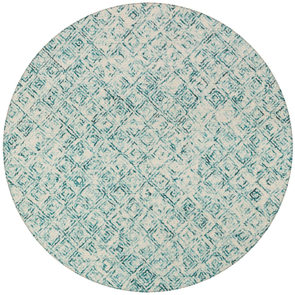 Zoe ZZ1 Teal 4' x 4' Round Rug