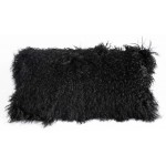 Cushion Longwool Tibetan 11x22" BLACK