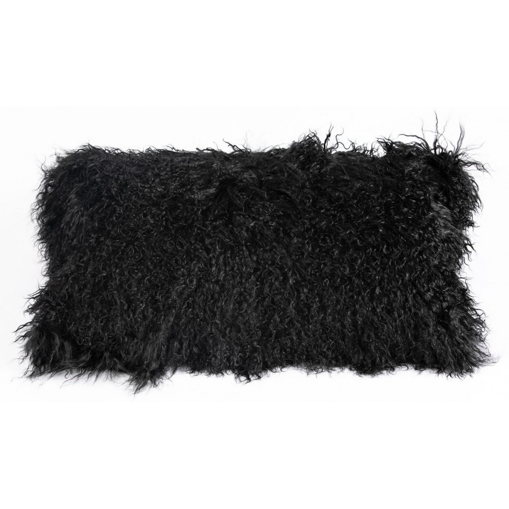 Cushion Longwool Tibetan 11x22" BLACK