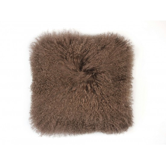 Cushion Longwool Tibetan 20" PORTABELLA