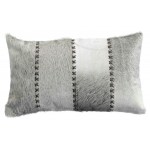 Cushion Cowhide GISELLE 12x20" Grey