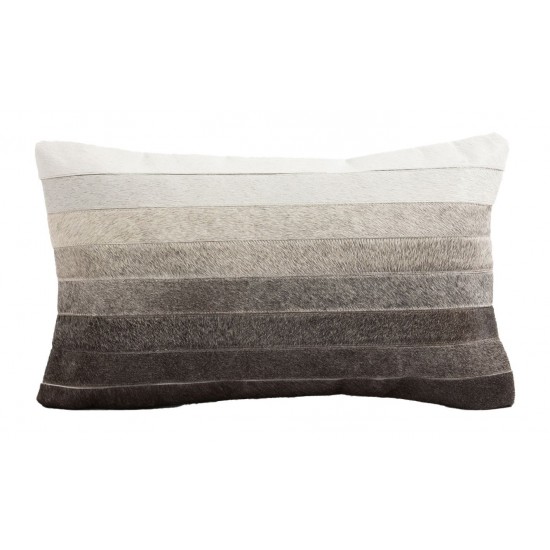 Cushion Cowhide Ombre Grey 12x20"