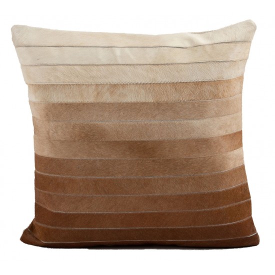 Cushion Cowhide Ombre Brown 20"