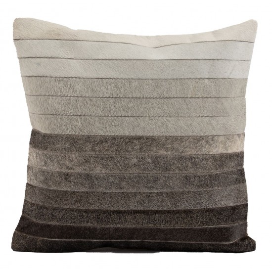 Cushion Cowhide Ombre Grey 20"