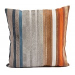 Cushion Cowhide Multi Stripe 20"