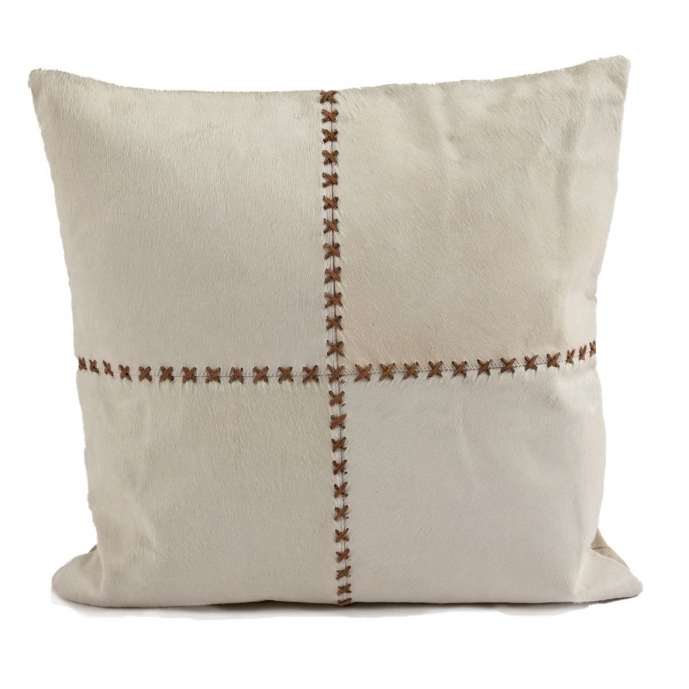 Cushion Cowhide GISELLE 20" Brown