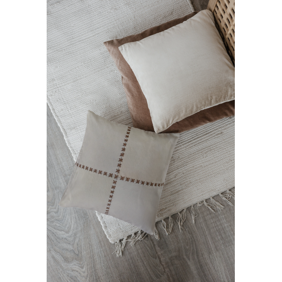 Cushion Cowhide GISELLE 20" Brown