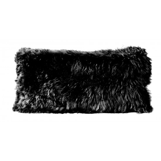 Cushion Alpaca 11x22" BLACK