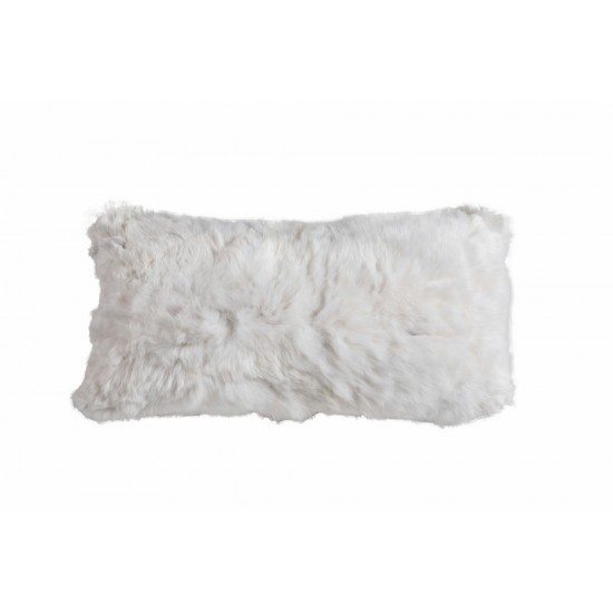 Cushion Alpaca / Woven Alpaca Back 13x24" White