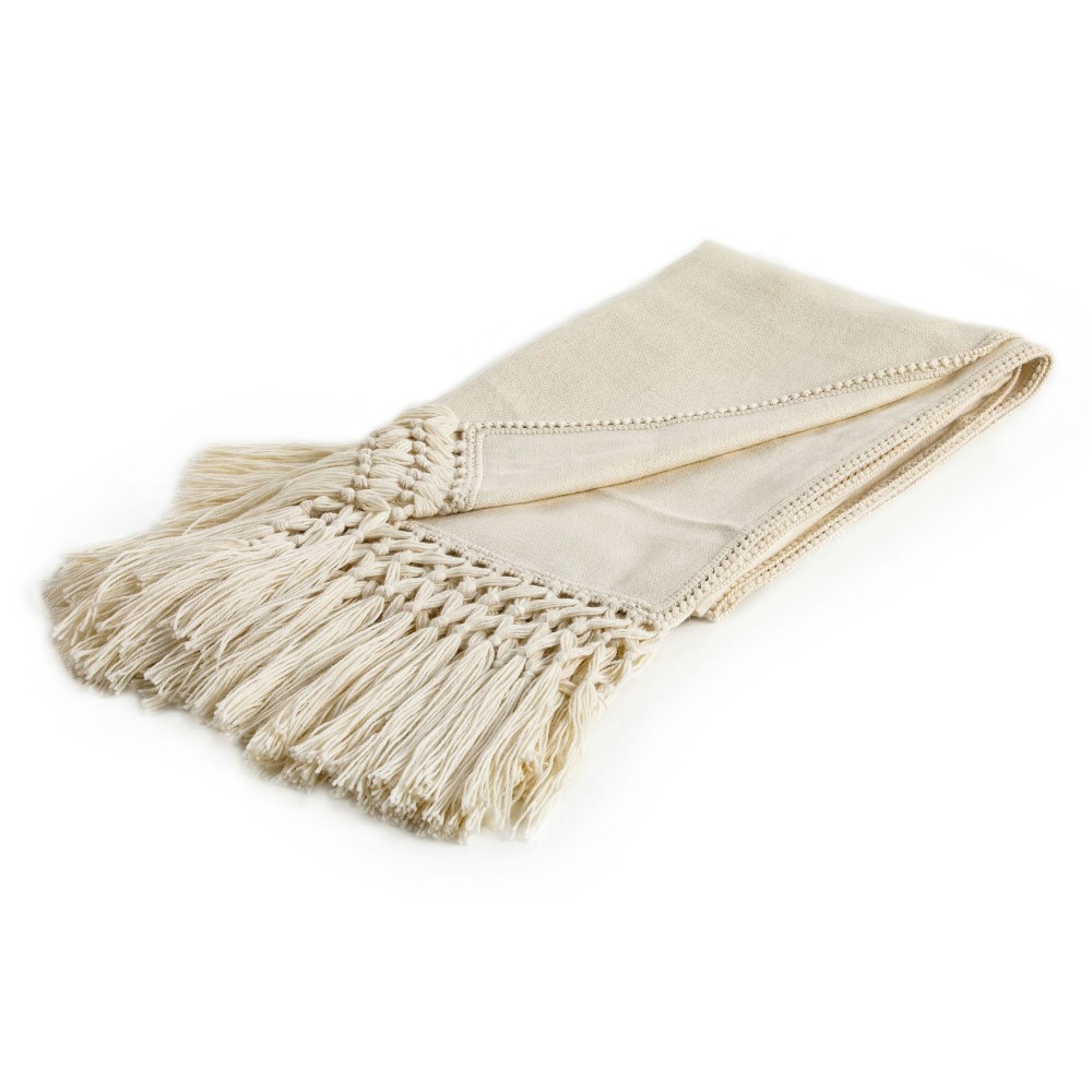 Baby Alpaca Throw 51x70" COOL Ivory