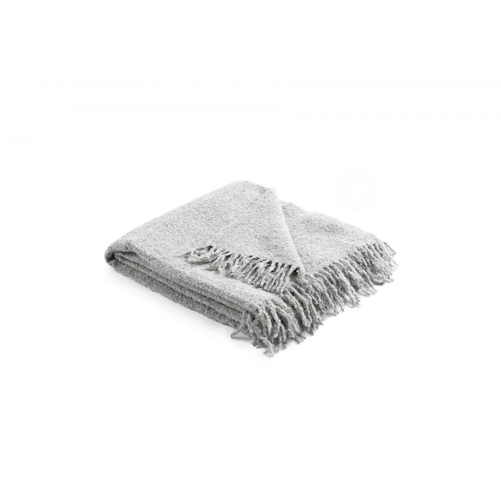 Baby Alpaca Throw 47x70" BOUCLE Light Grey