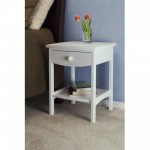 Claire Curved Accent Table, Nightstand, White