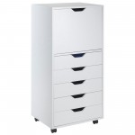 Halifax Tall Storage Cabinet, 5-Drawer, White