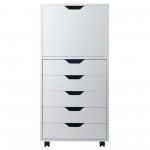 Halifax Tall Storage Cabinet, 5-Drawer, White