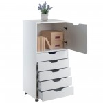 Halifax Tall Storage Cabinet, 5-Drawer, White