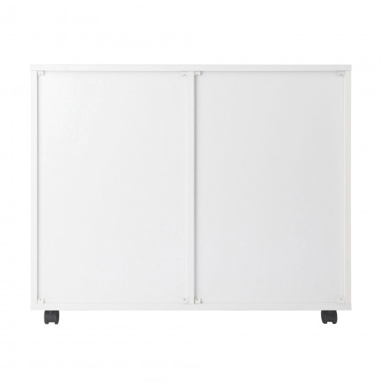 Halifax Wide 2-Door Storage Cabinet, 4-Drawer, White